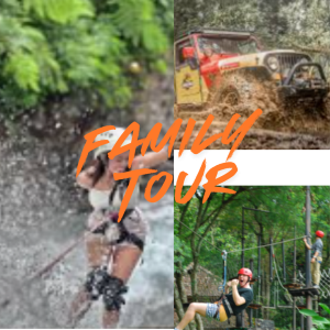 family tour package canyoneering, flying fox, fun offroad and hotel